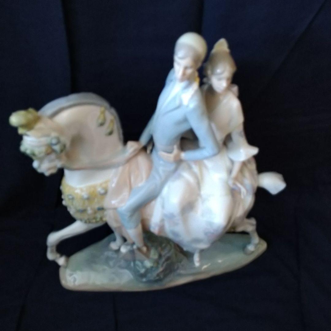 ＊ヨシカネ＊高さ約44cm＊オールドリヤドロ＊【馬上のふたり】＊箱なし