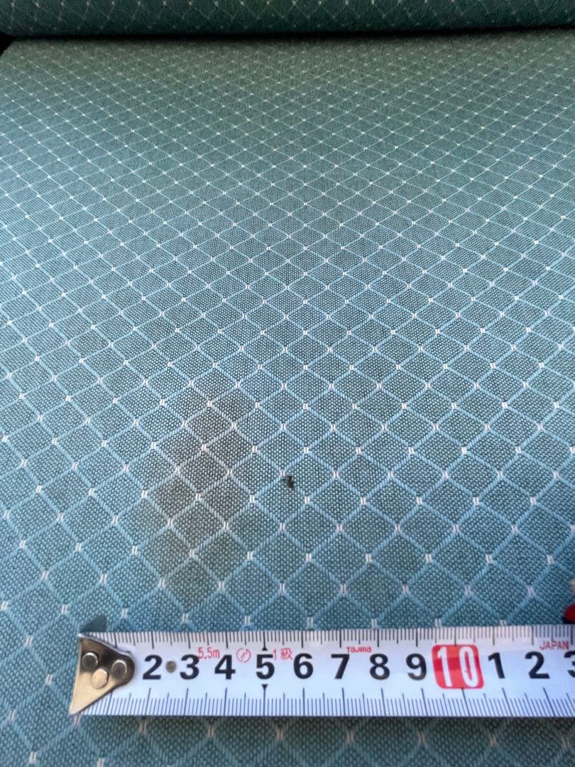 青い布張りの3人掛けソファ　送料込み