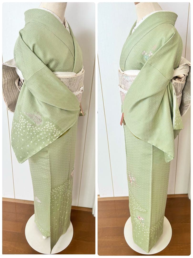 美品　一部しつけ糸付き　正絹訪問着　フルセット4点　卒業式　入学式　七五三