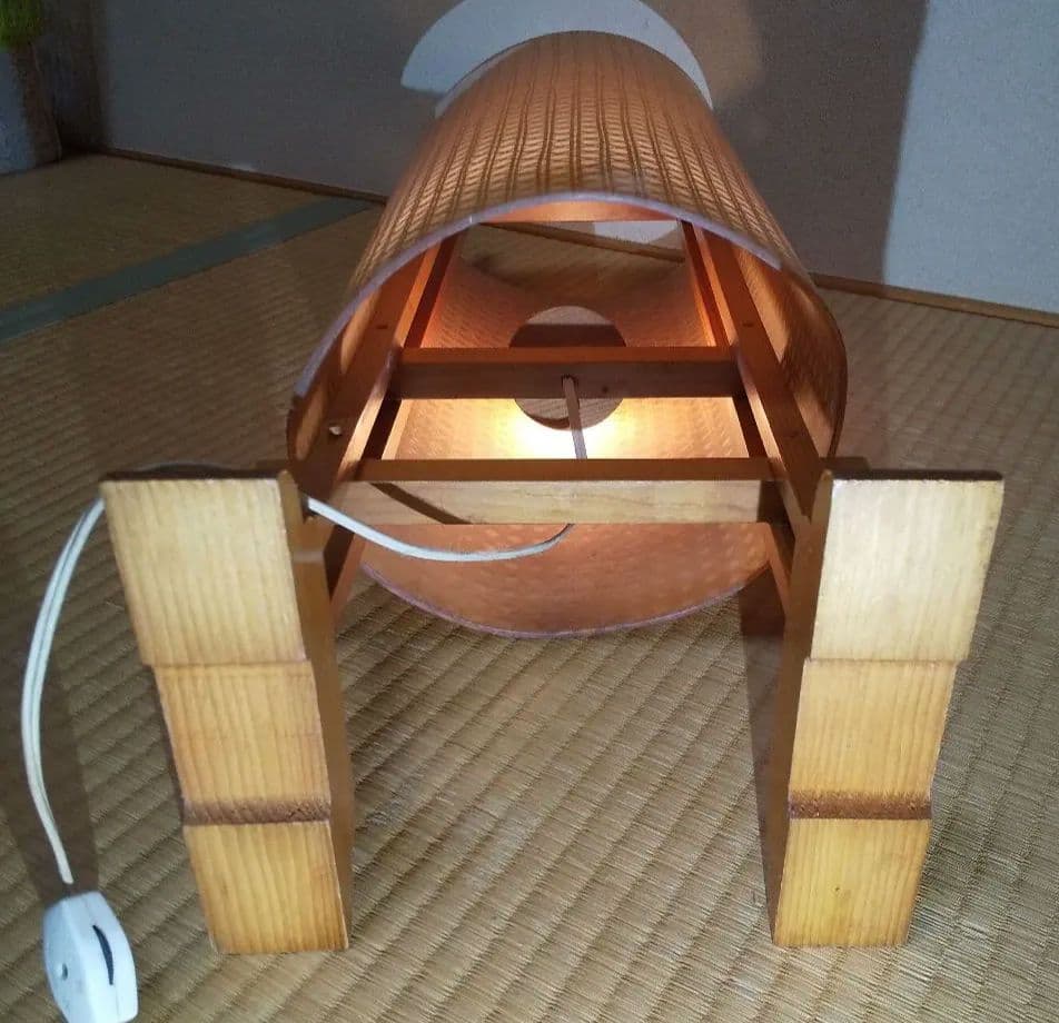 アンティークあんどん【和風竹細工の行燈】昭和レトロな照明器具