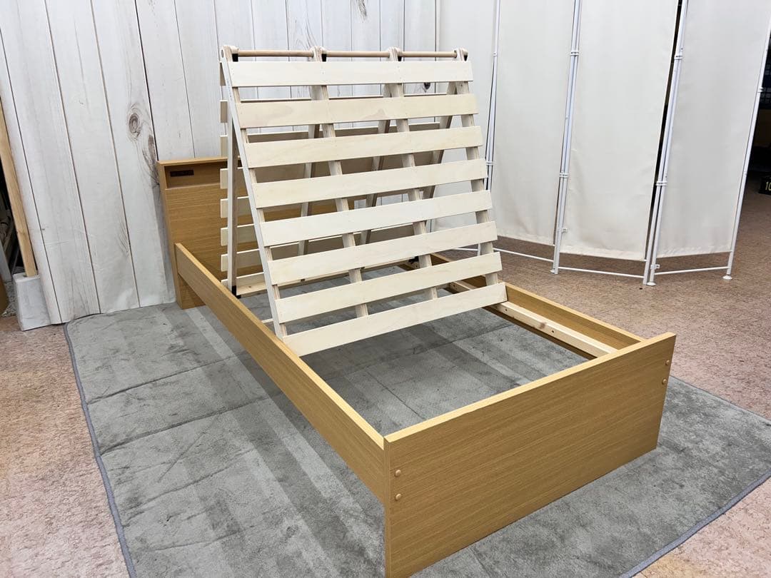 跳ね上げすのこシングルベッドフレーム