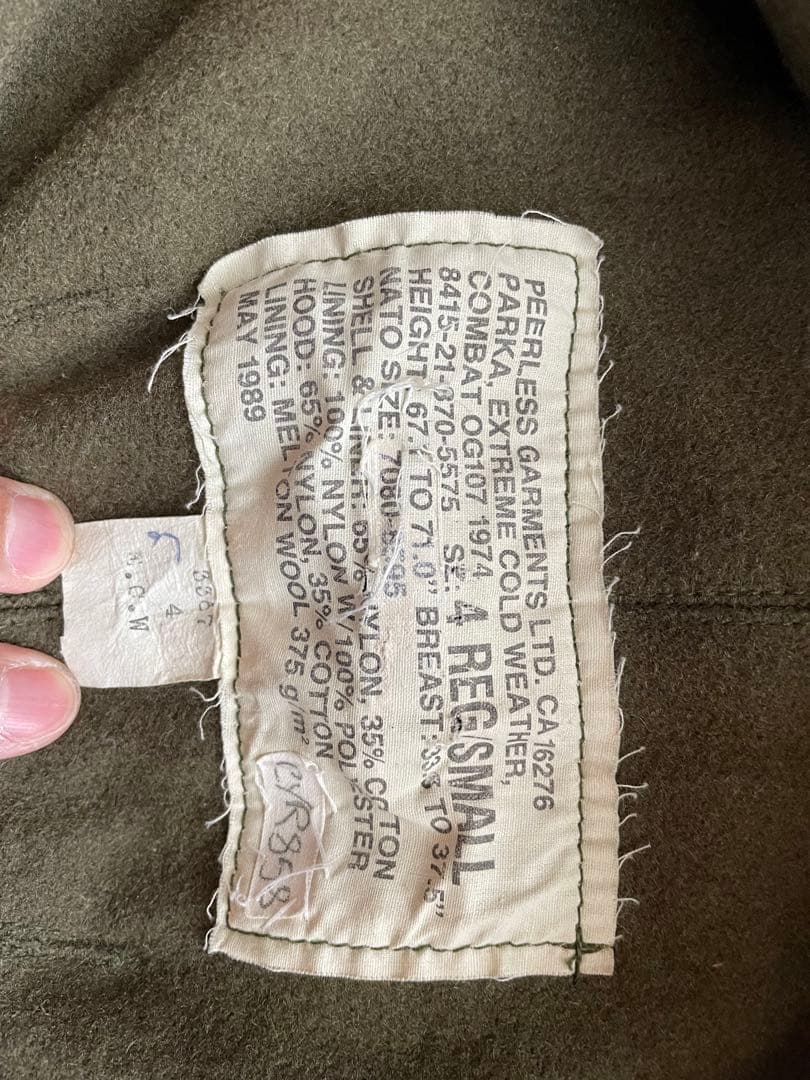 n*o様 カナダ軍　実物　ECW モッズコート　80's small regul