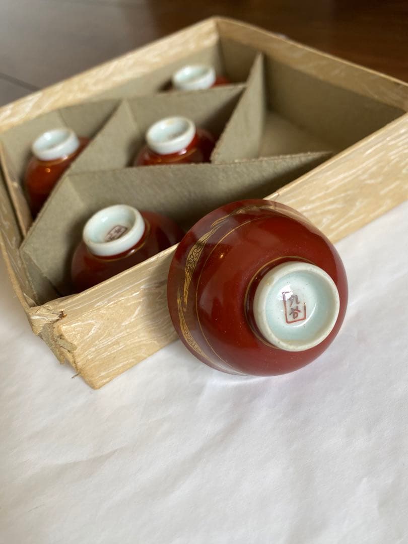 春画　浮世絵デザインの茶碗5個セット　レア品