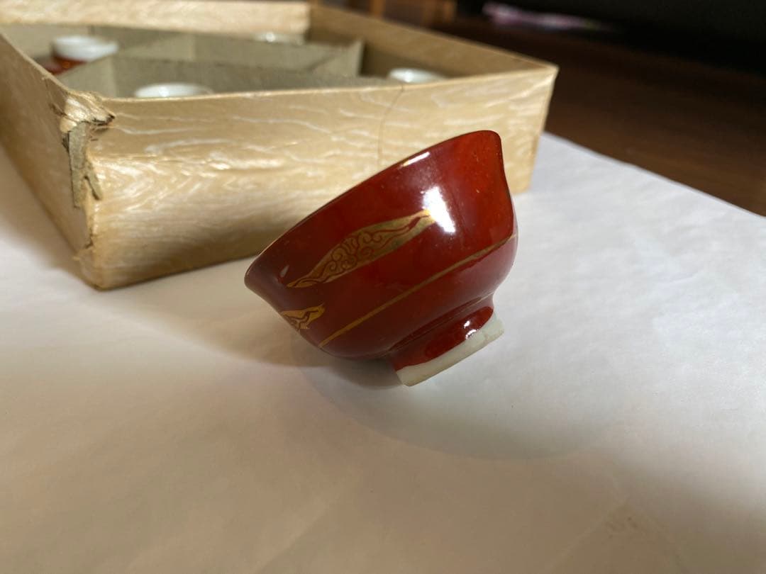 春画　浮世絵デザインの茶碗5個セット　レア品