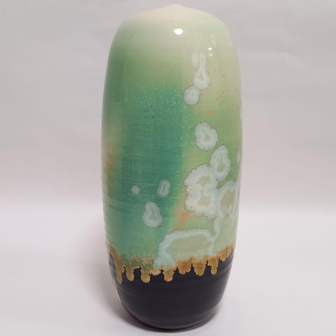 花器 彩墨結晶釉 孫超作　台湾　中国美術　国家文芸賞　陶磁器　花瓶　飾り壺