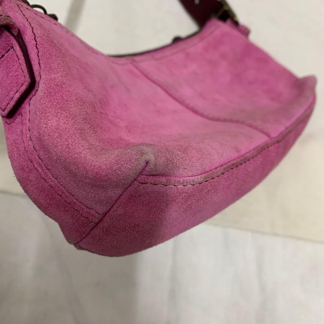 COACH コーチ　ハンドバッグ　スエード　ピンク　E04S-7470