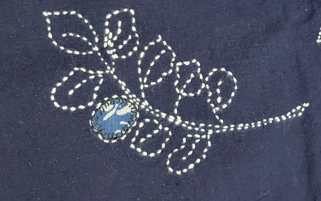 袱紗　刺し子　53.0×86.0　たけのこ　高級古布　テーブルランナー