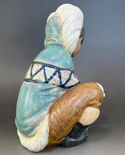 【大型】LLRADRO リヤドロ 子熊とエスキモーの少女 リアドロ グレス 置物