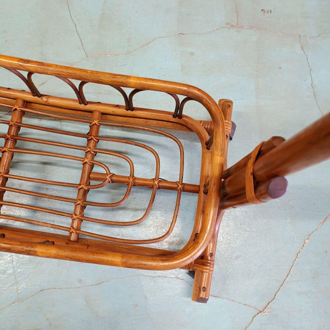 美しい　ラタン　ハンガーラック　コートラック　アンティーク　木製　美品