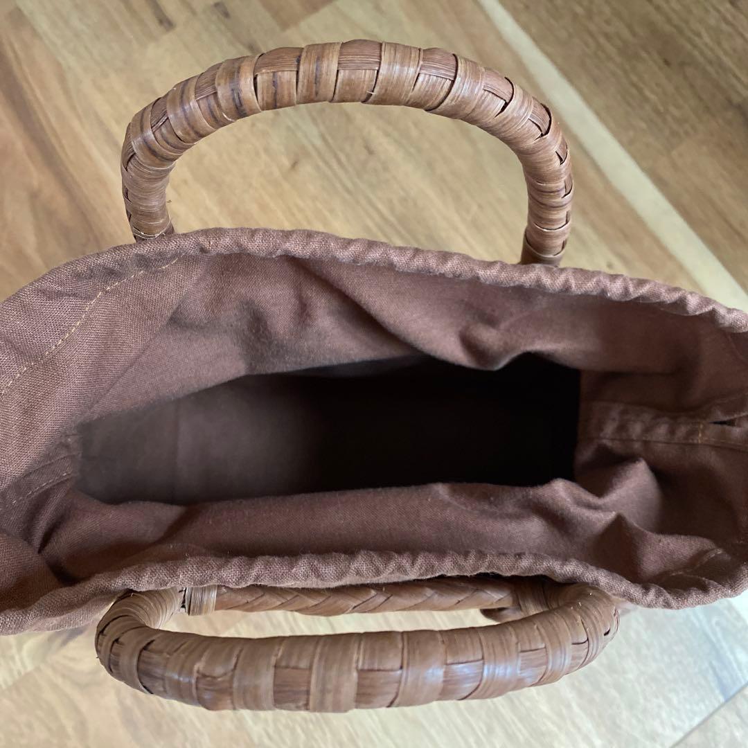 長野産　職人手編み山葡萄柄　山葡萄バック