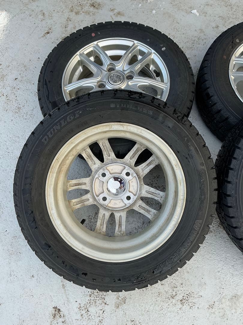 ② 155/65R13ダンロップ スタッドレスアルミホイール 2本セット送料無料