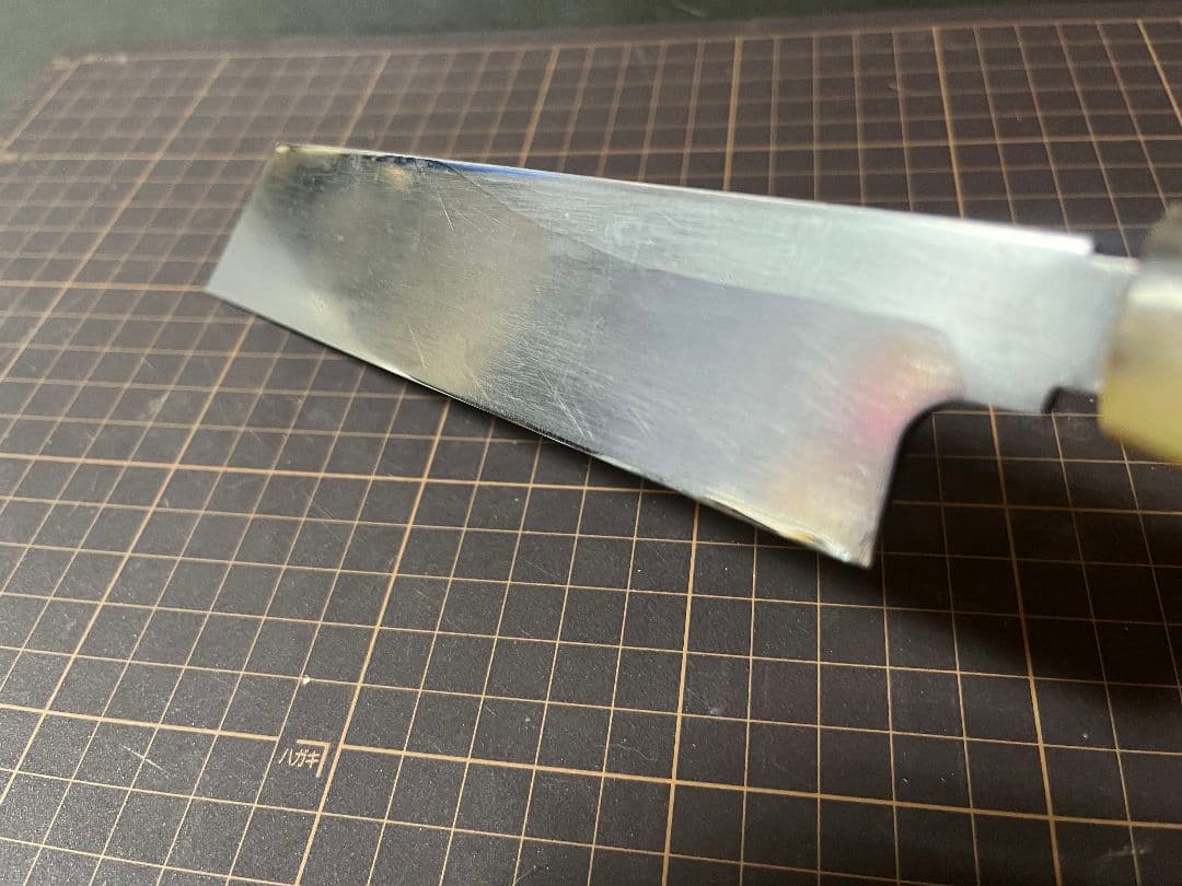 KK正本総本店 むきもの 薄刃包丁 白水牛柄 白鋼ニ 18cm 鞘付き