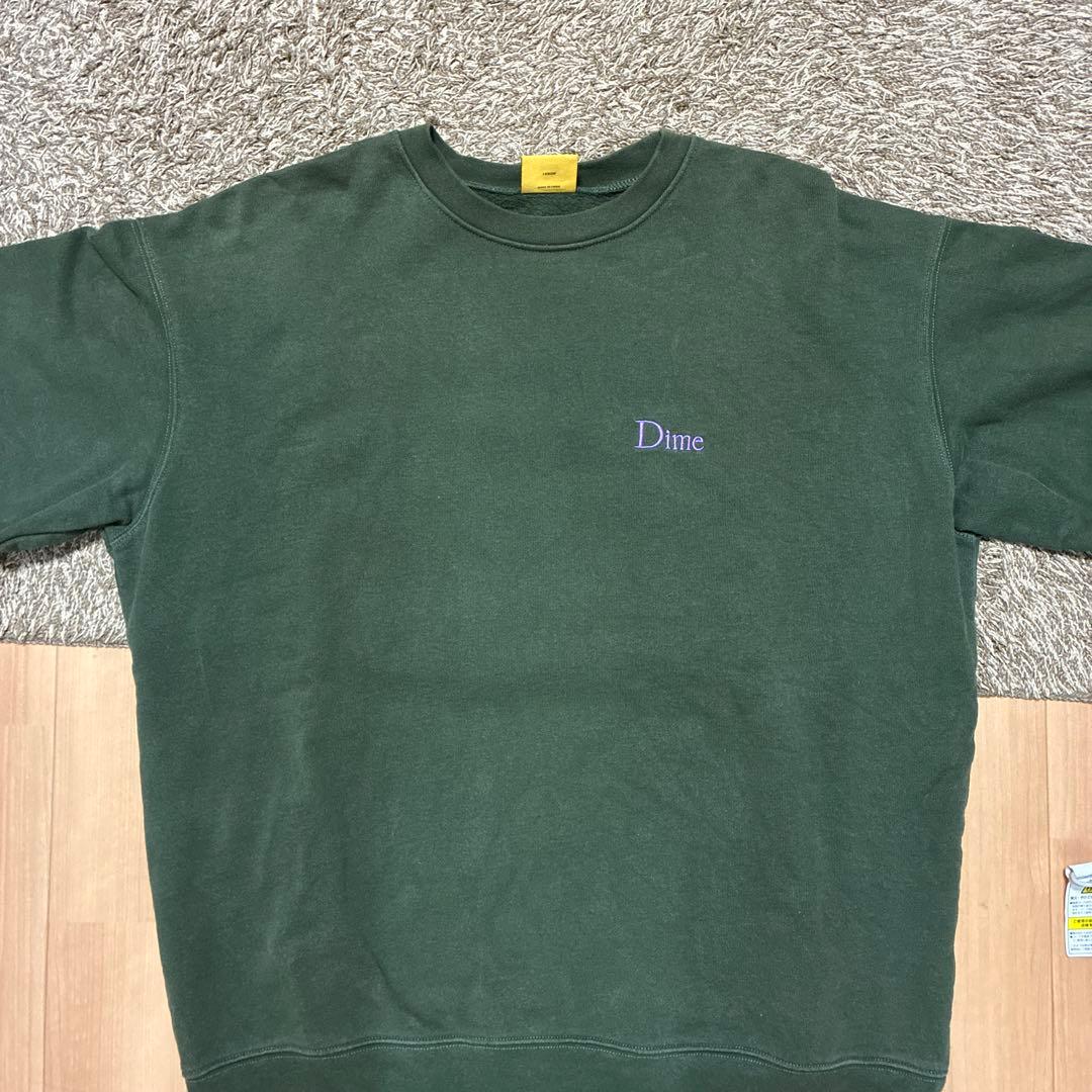 Dime ダークグリーン クルーネックスウェット