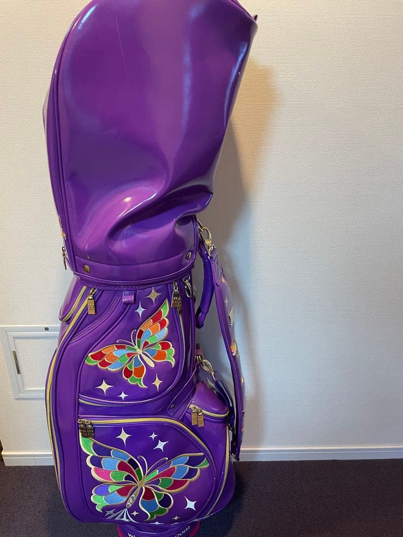 WinWinSTYLE 蝶模様 ゴルフバッグ 紫