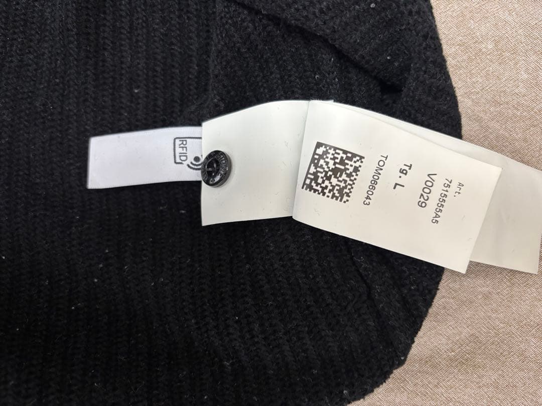 [美品] STONE  ブラックリブセーター Lサイズ