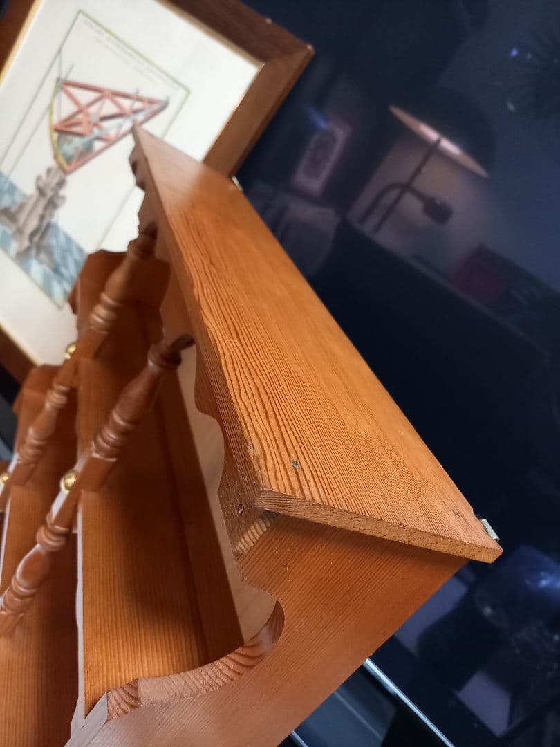 希少　1970's　コロニアル　スピンドル　ウッド　オープン　ウォール　ラック