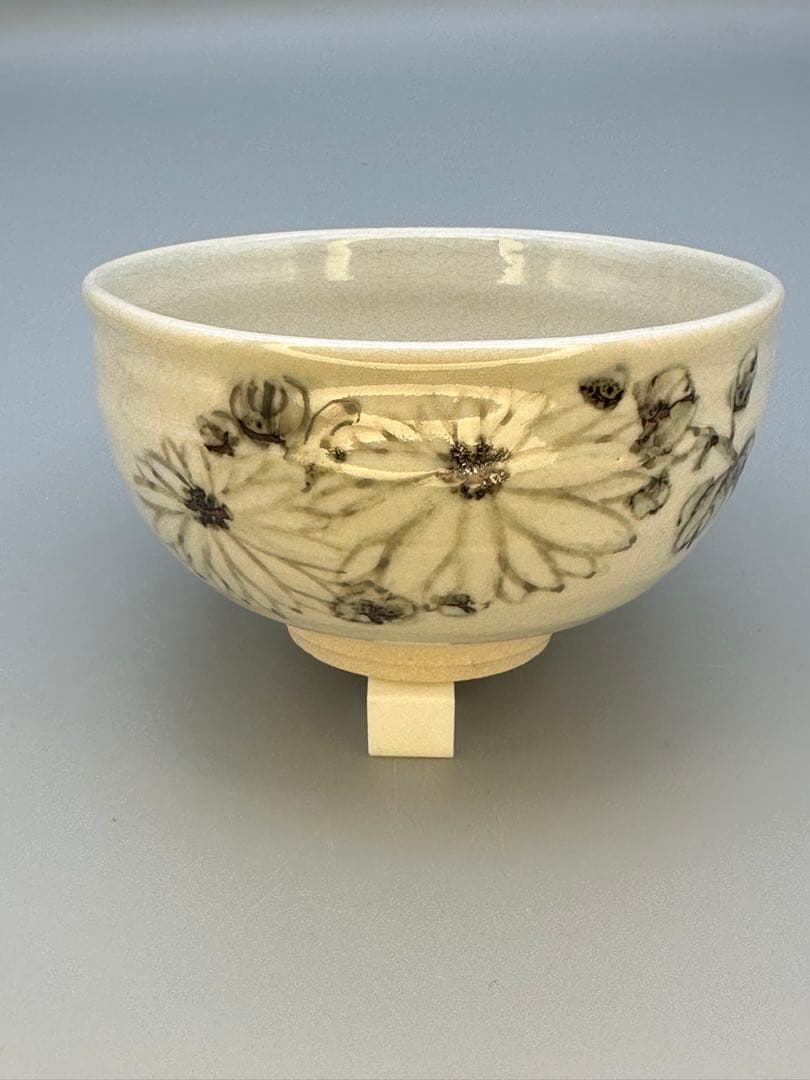 茶道具　茶碗　清風与平　菊画