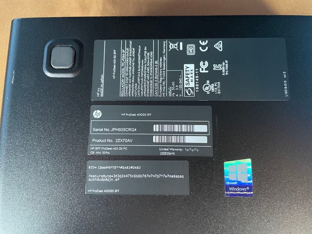 HP Prodesk 400 G5 第8世代i5 メモリ16GB SSD＋HDD