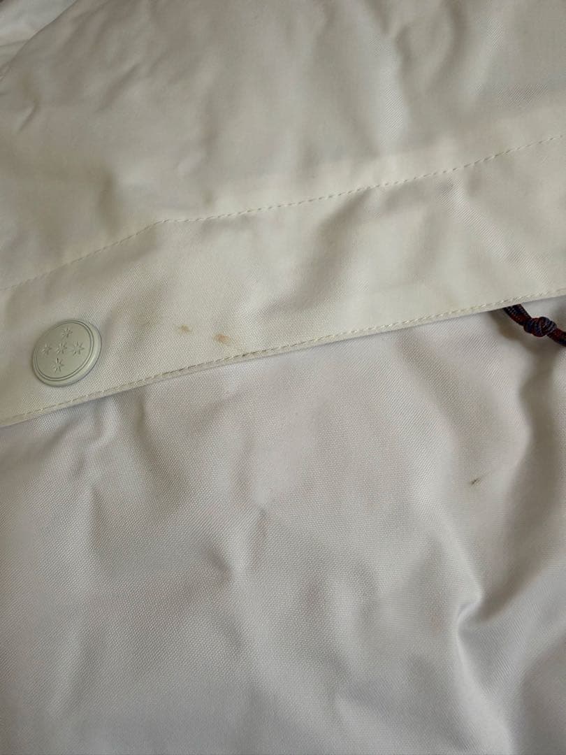 DC フード付きロングジャケット 白/赤/黒