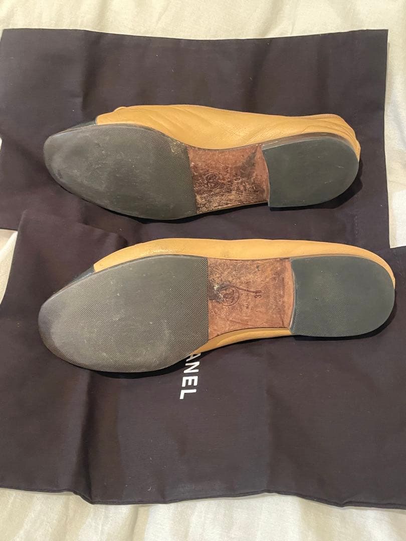 シャネル　バレエシューズ　38 24.0cm ベージュ chanel