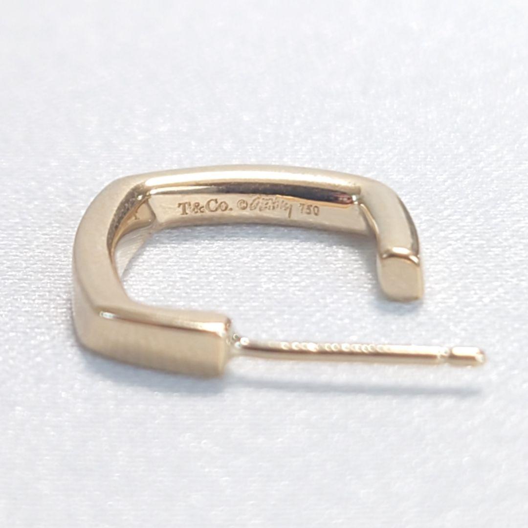 【希少】ティファニー K18 スクエア フープ ピアス 片耳用 5782