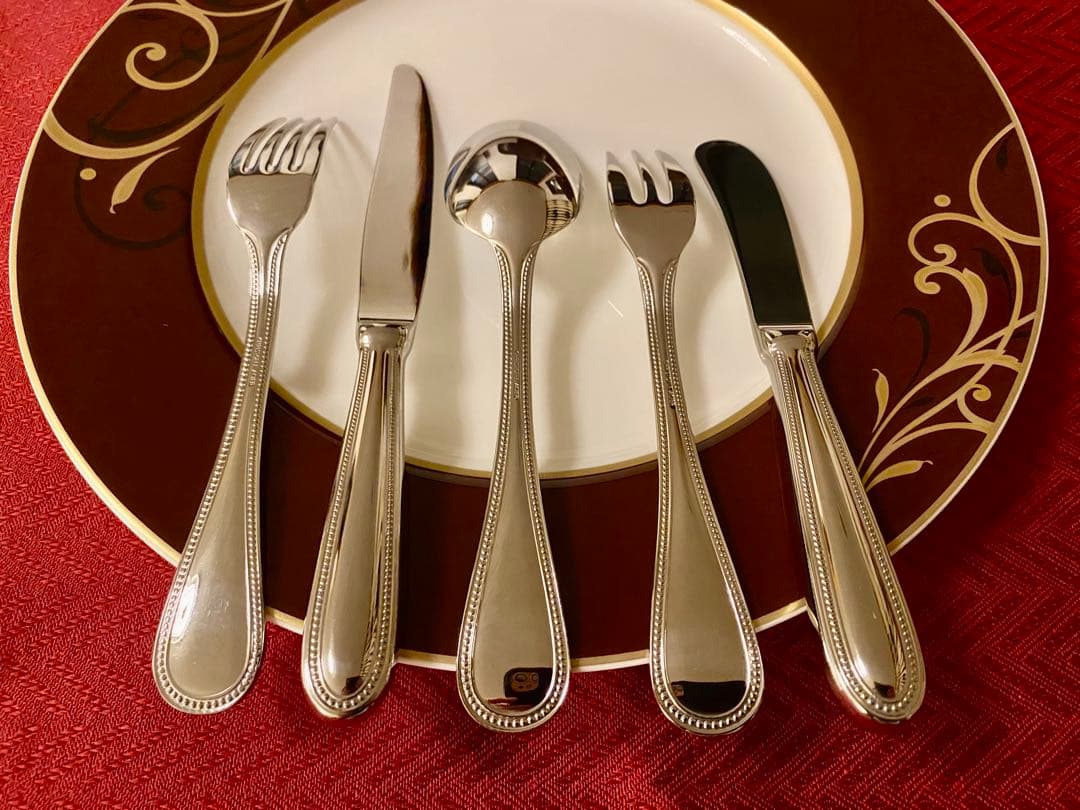 【お手入れ楽々☆ステンレス製】クリストフル パール カトラリーセット