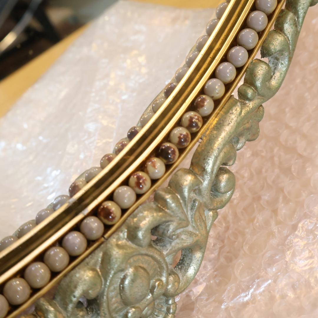 アンティーク調 ウォールミラー 壁掛け鏡 エレガント クラシカル ロココ調