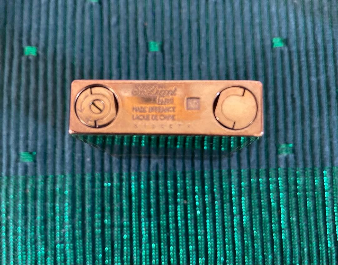 S.T.Dupont デュポン ガスライター グリーン漆系ゴールド