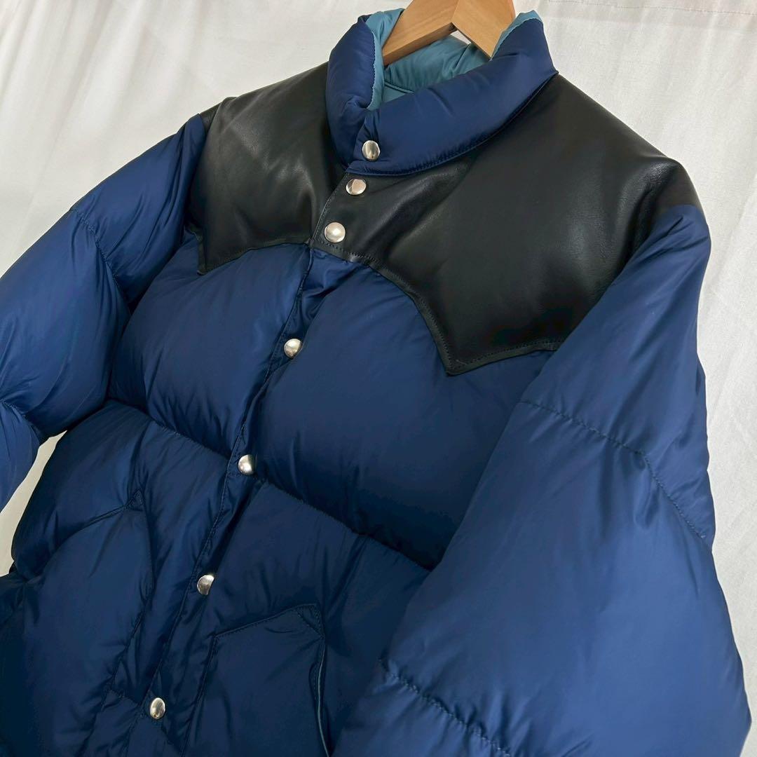 ププ美品ロッキーマウンテン レザーヨークダウン