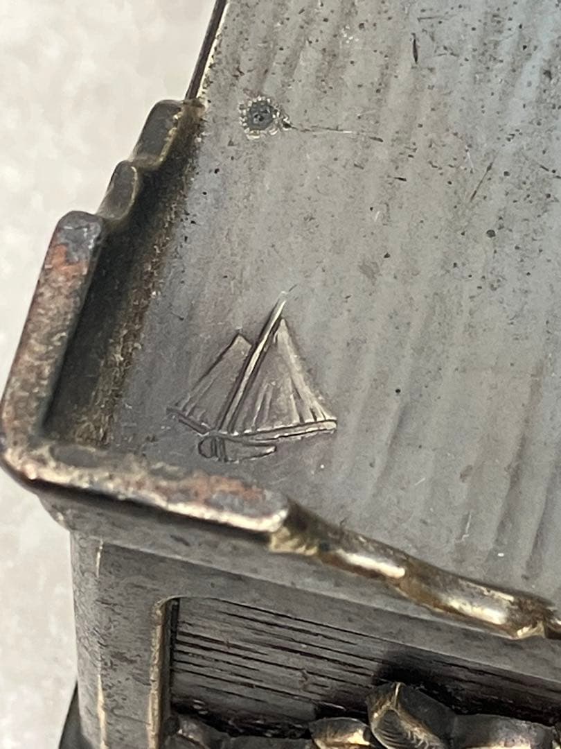 アンティーク　タバコケース　煙草入れ　昭和初期　花鳥図　小箱