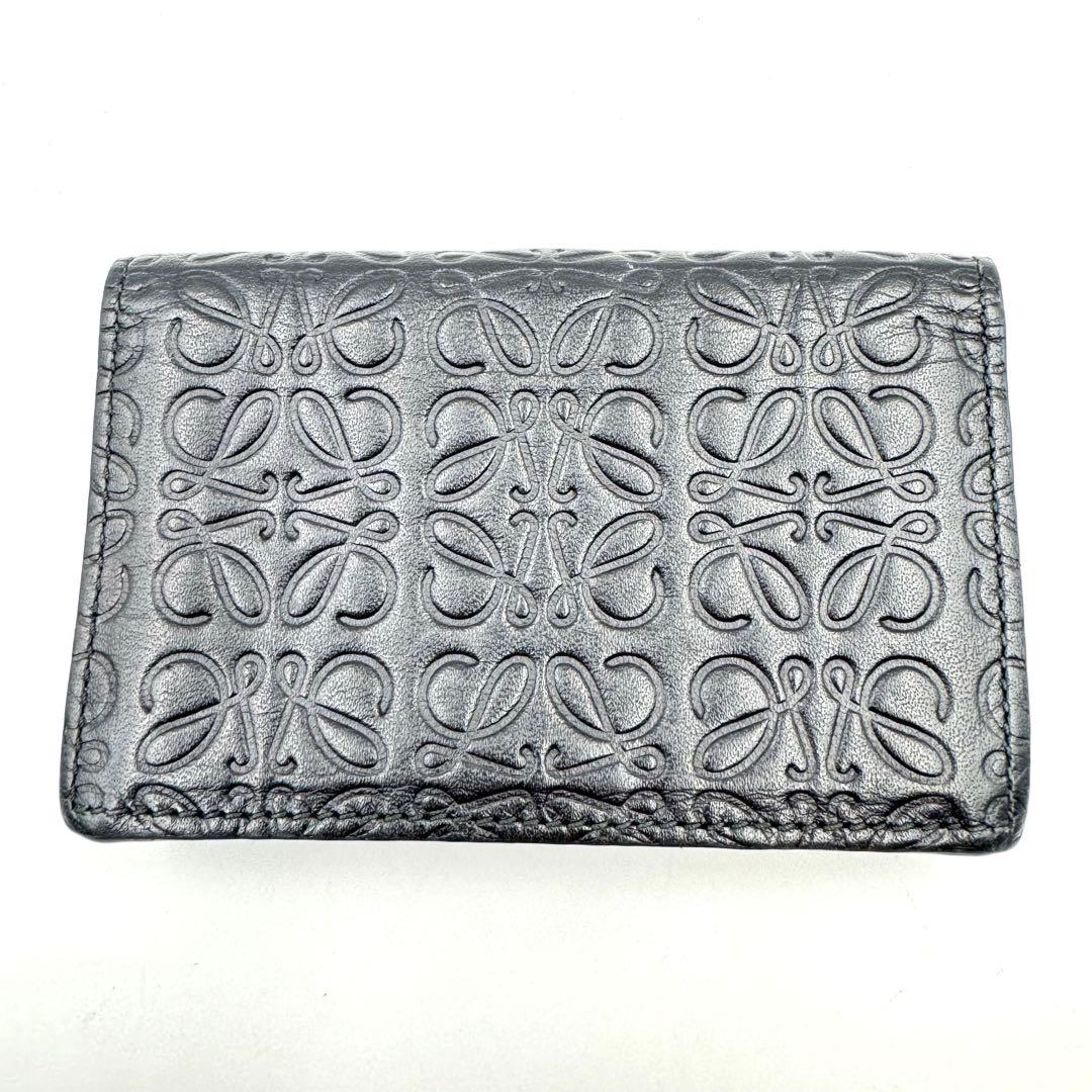 美品✨LOEWE 名刺入れ　ブラック　本革　リピートアナグラム