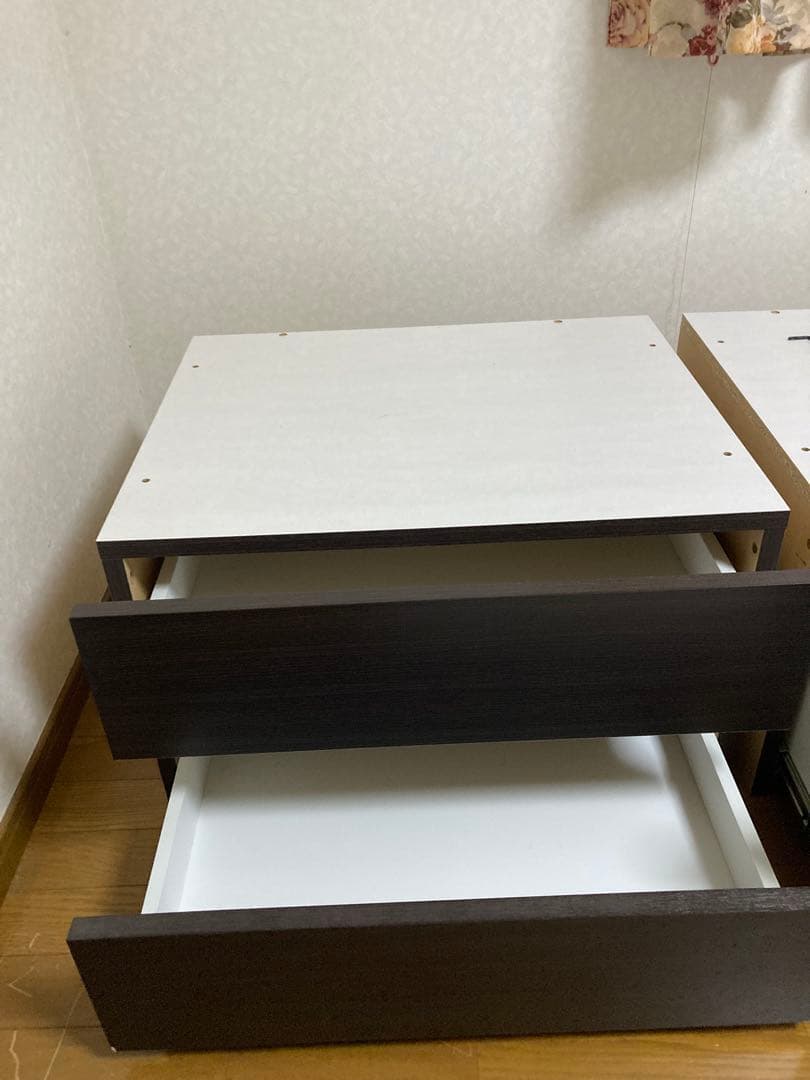 【引き取り希望】ニトリ　シングルベッドフレーム ダークブラウン収納付き