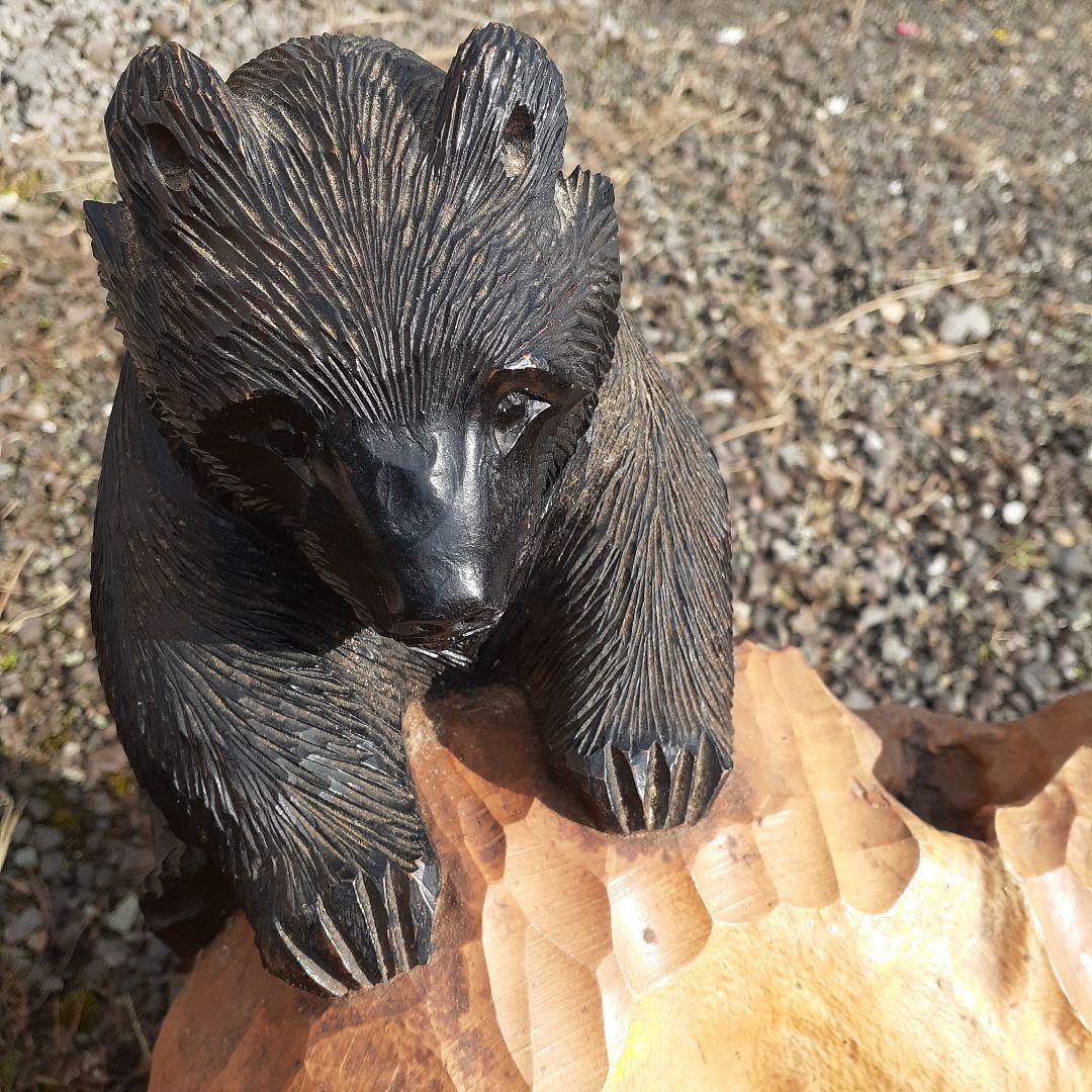 木彫り　熊　一刀彫　北海道　アンティーク　骨董　古道具　インテリア　雑貨