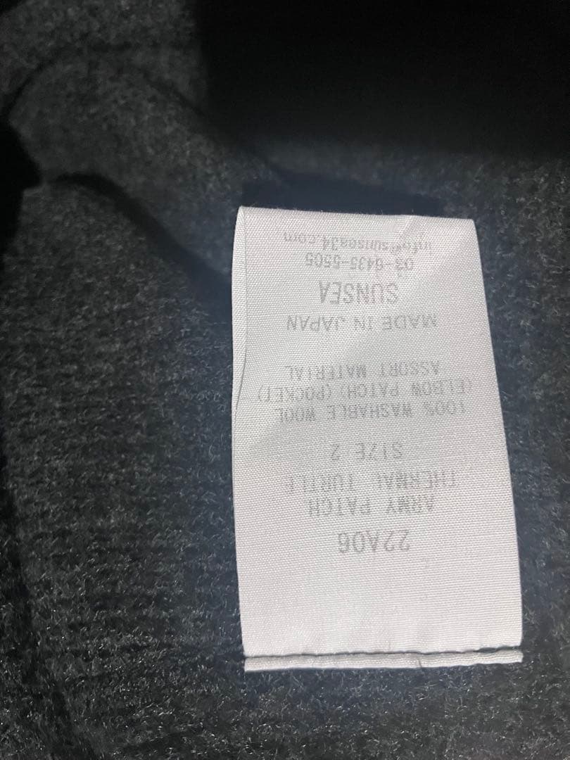 トップス SUNSEA 22aw 2 Army Patch Thermal Turtle