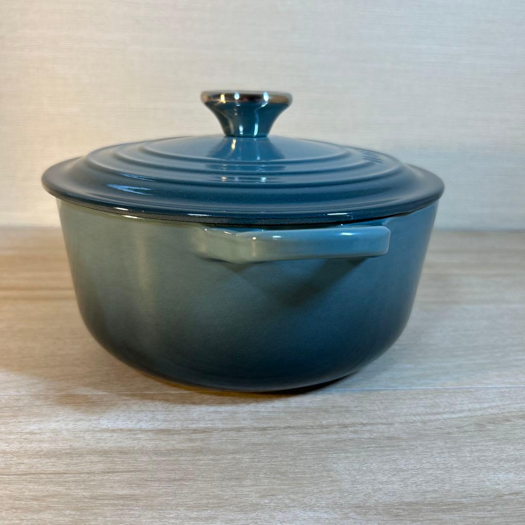 ルクルーゼ　ココットロンド　20cm マリンブルー　両手鍋　鍋