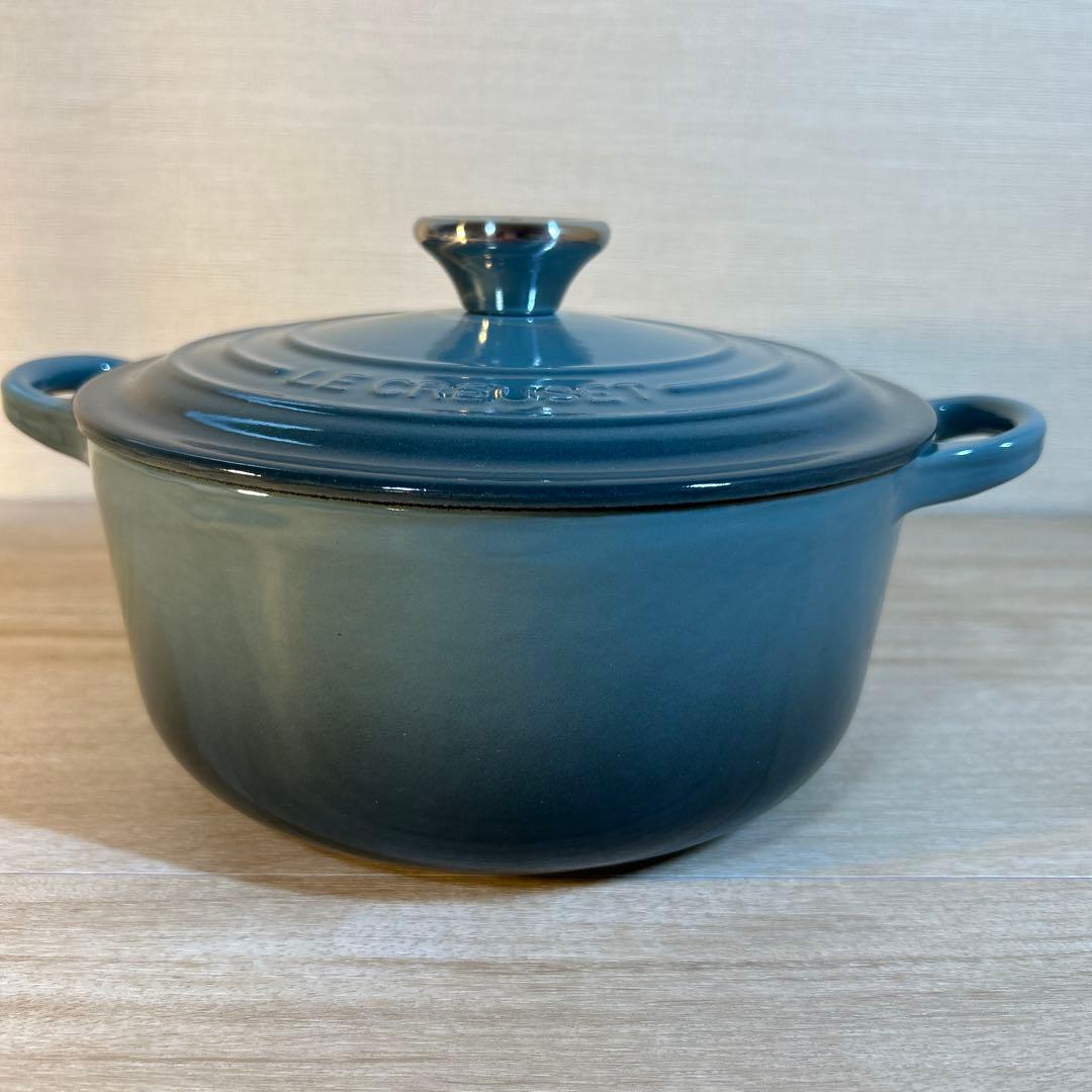 ルクルーゼ　ココットロンド　20cm マリンブルー　両手鍋　鍋