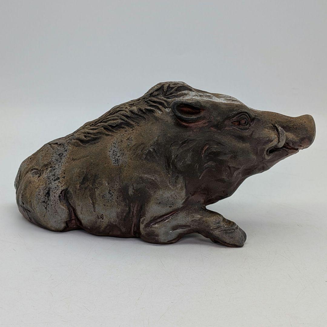 廬山窯 武用君彦 備前焼 干支置物「癸亥」 共箱共布 亥年 猪 イノシシ 伏香炉