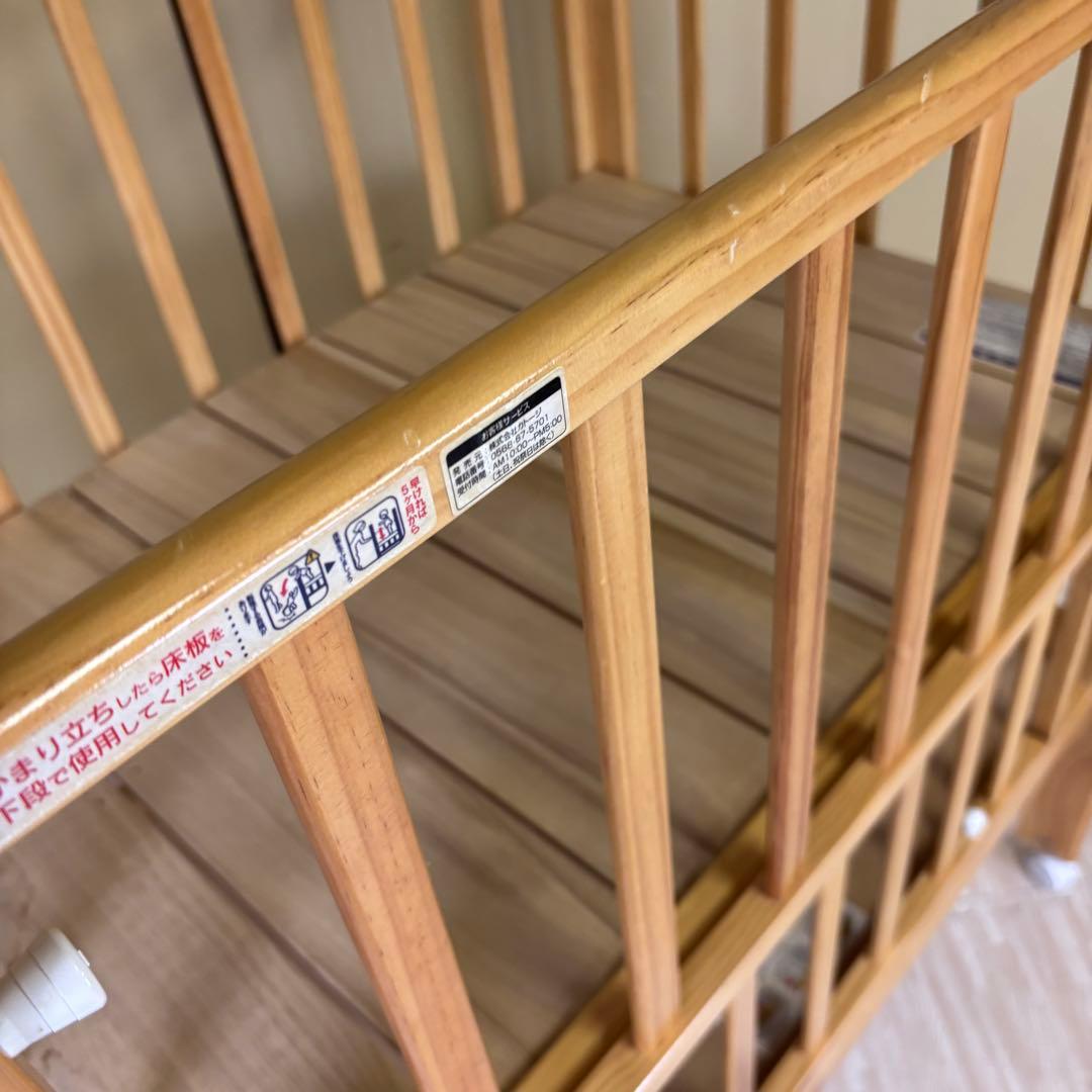 ☆除菌清掃済☆　☆綺麗☆　カトージ　ハイシートミニベッド　ナチュラル　すのこ床板