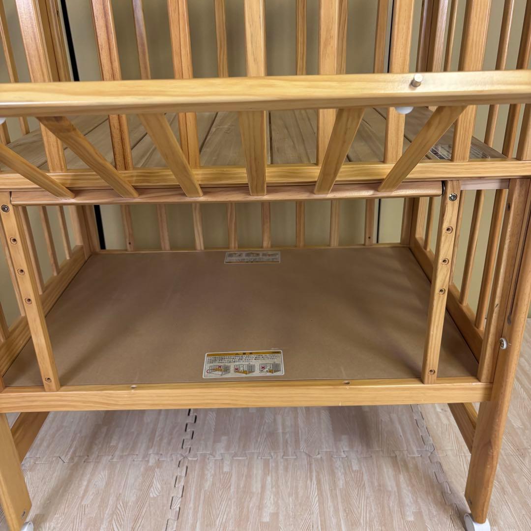 ☆除菌清掃済☆　☆綺麗☆　カトージ　ハイシートミニベッド　ナチュラル　すのこ床板