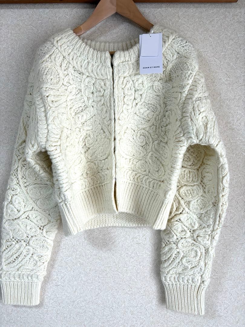 アダムエロペ　コードレースパターンニットカーディガン