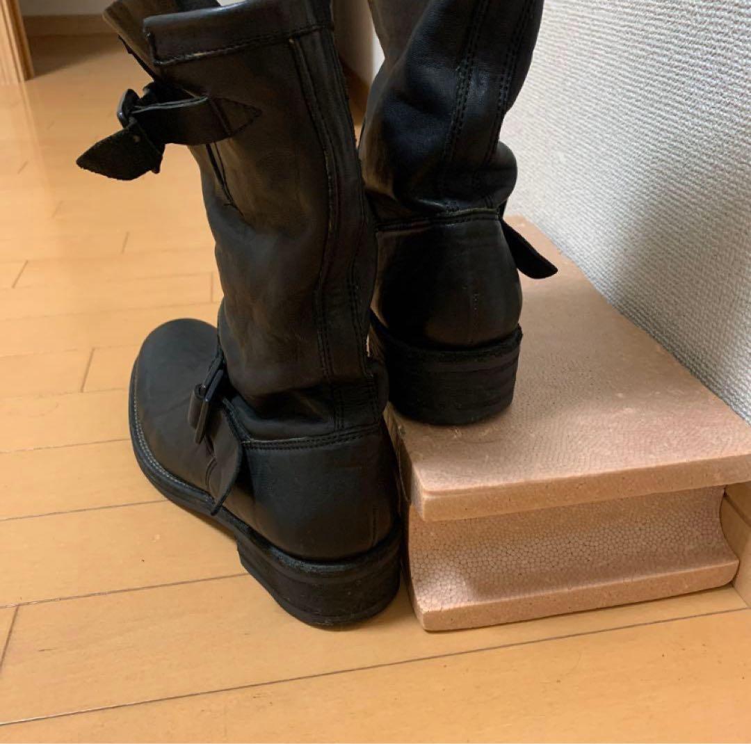 イサムカタヤマ　バックラッシュ黒 レザー エンジニアブーツ