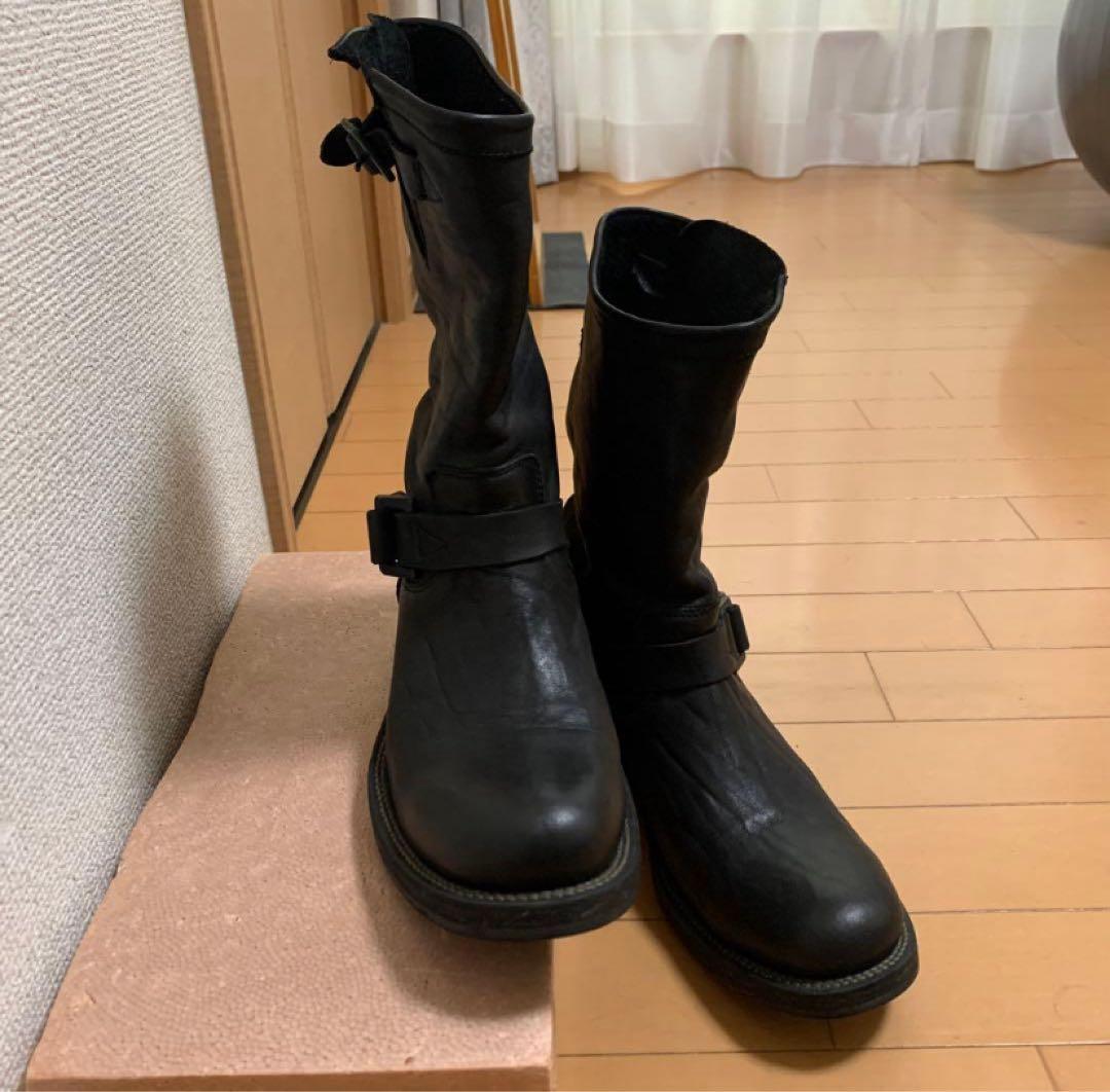 イサムカタヤマ　バックラッシュ黒 レザー エンジニアブーツ