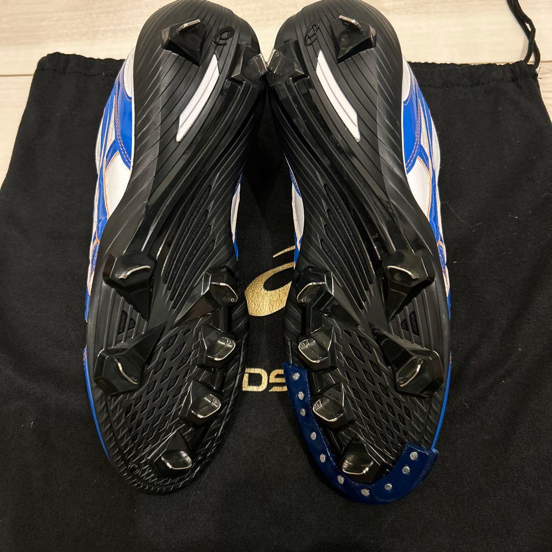 シ*ュ様 asics アシックス 青白 スパイクシューズ 27cm
