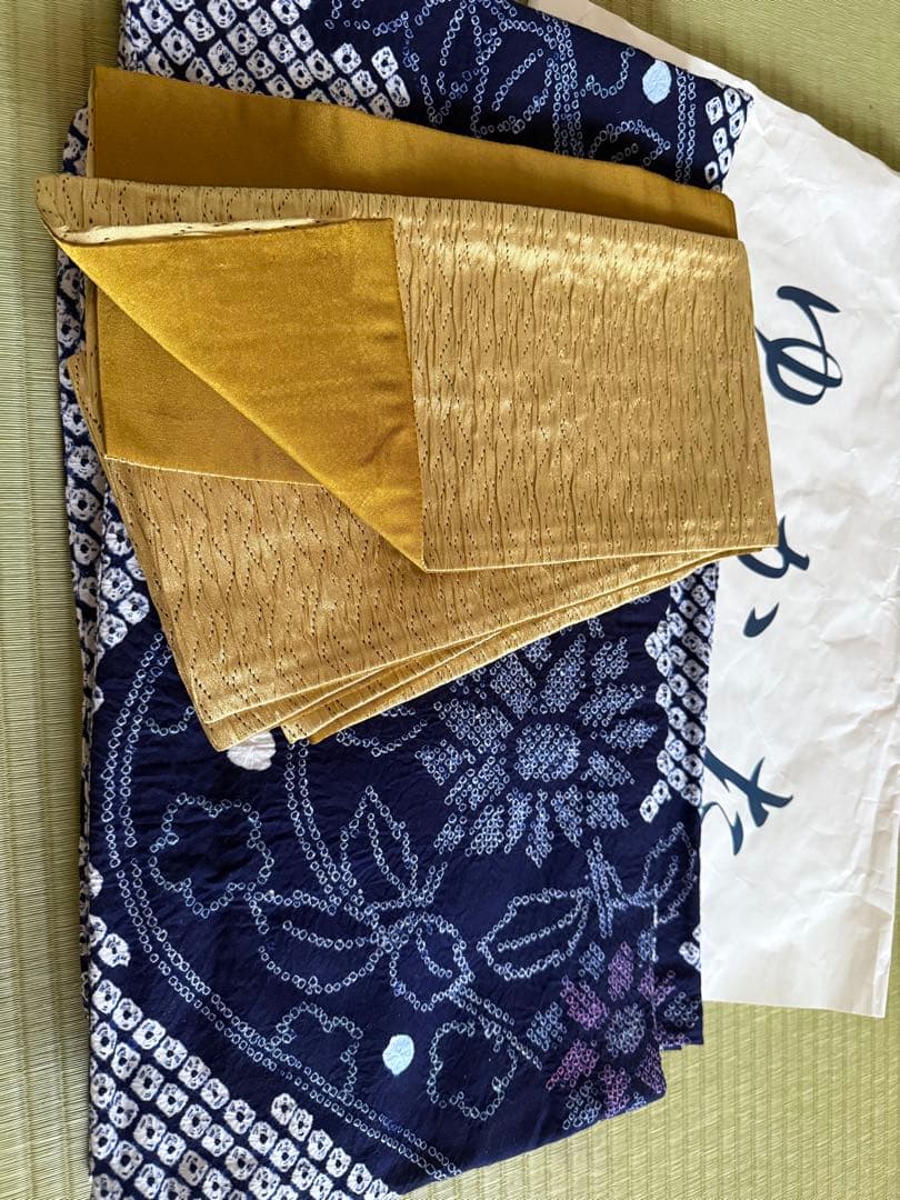 ネイビー花柄浴衣・