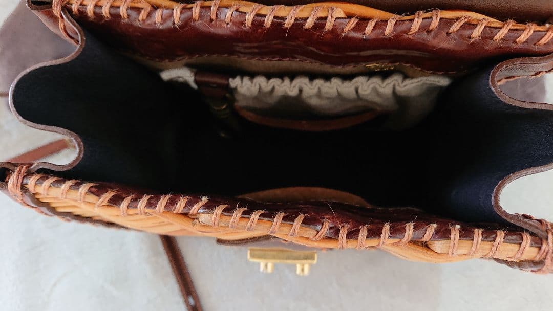 エバゴス ミニ ケリー かっちりバッグ ブラウン