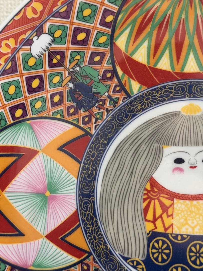 大皿　鞠　少女　陶器