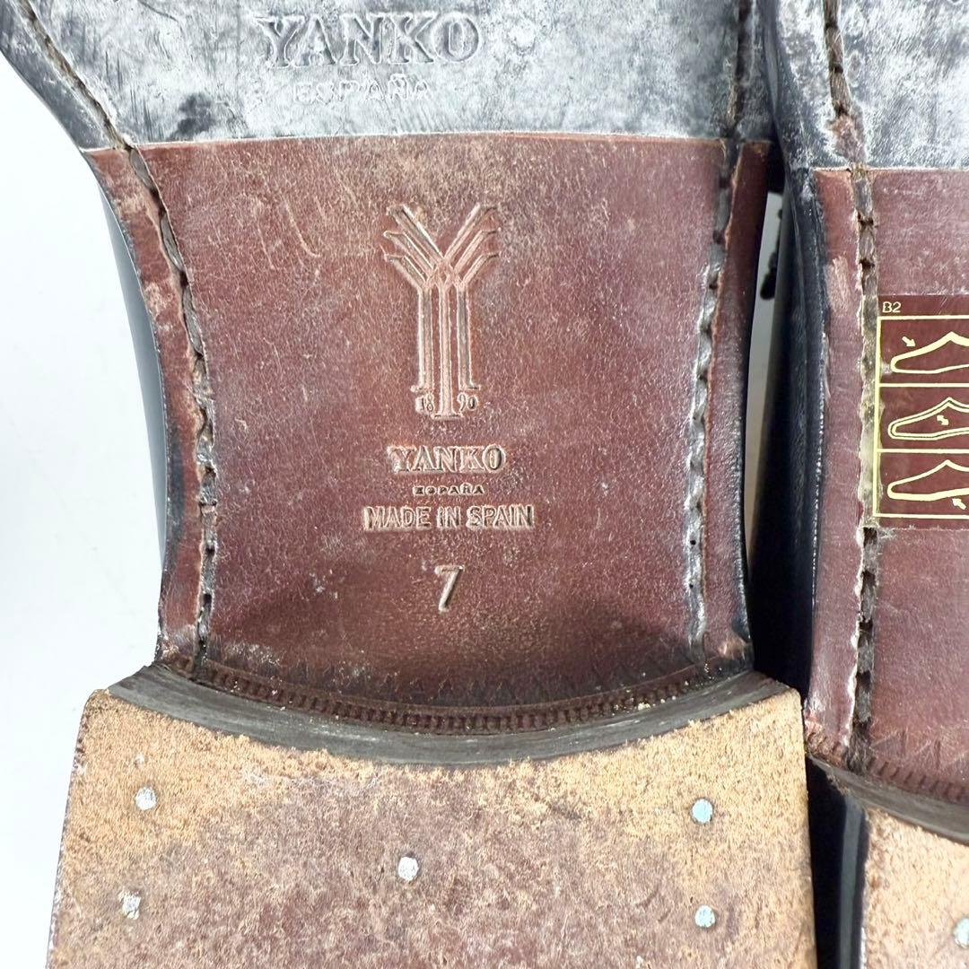 【極美品】YANKO ヤンコ　モンクストラップ（7）シングルモンク　革靴　黒