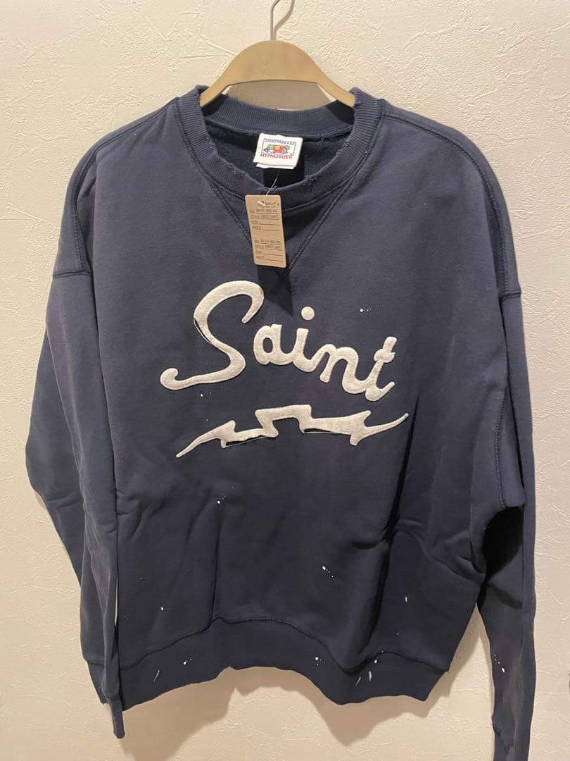SAINTM×××× 3Dロゴ　スウェットシャツ Mネイビー