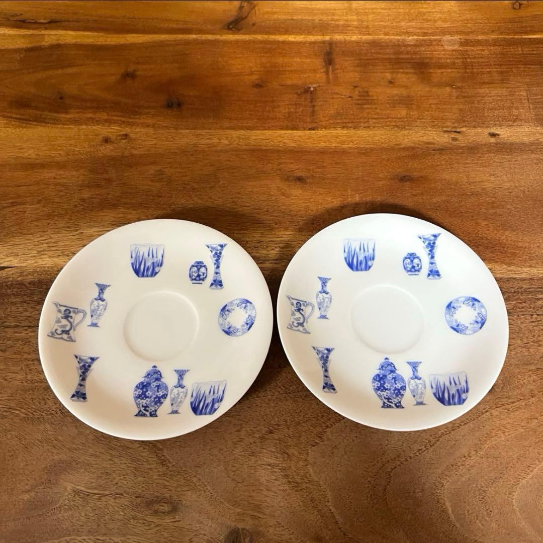 未使用⭐️廃盤⭐️深川製磁 ブルーチャイナ ペア スープカップ&ソーサー⭐️希少