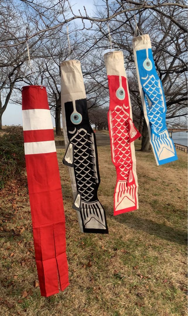 歌川広重「名所江戸百景　水道橋駿河台」手染め豆広重鯉1.1m子鯉青セット鯉のぼり